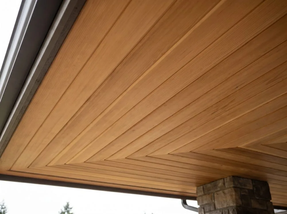 Tongue-and-groove soffits — material example