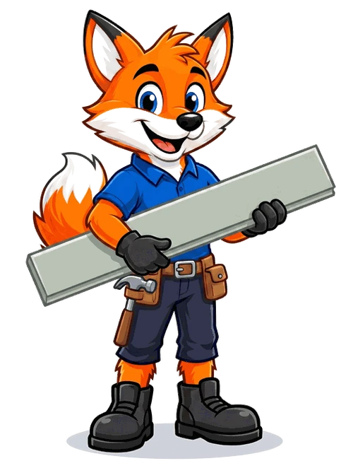 PrimeGuard fox holding a fiber cement lap board