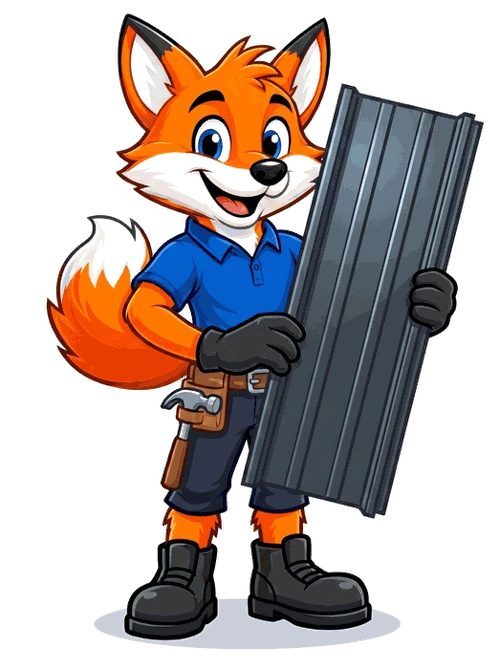 PrimeGuard fox holding a metal cladding panel