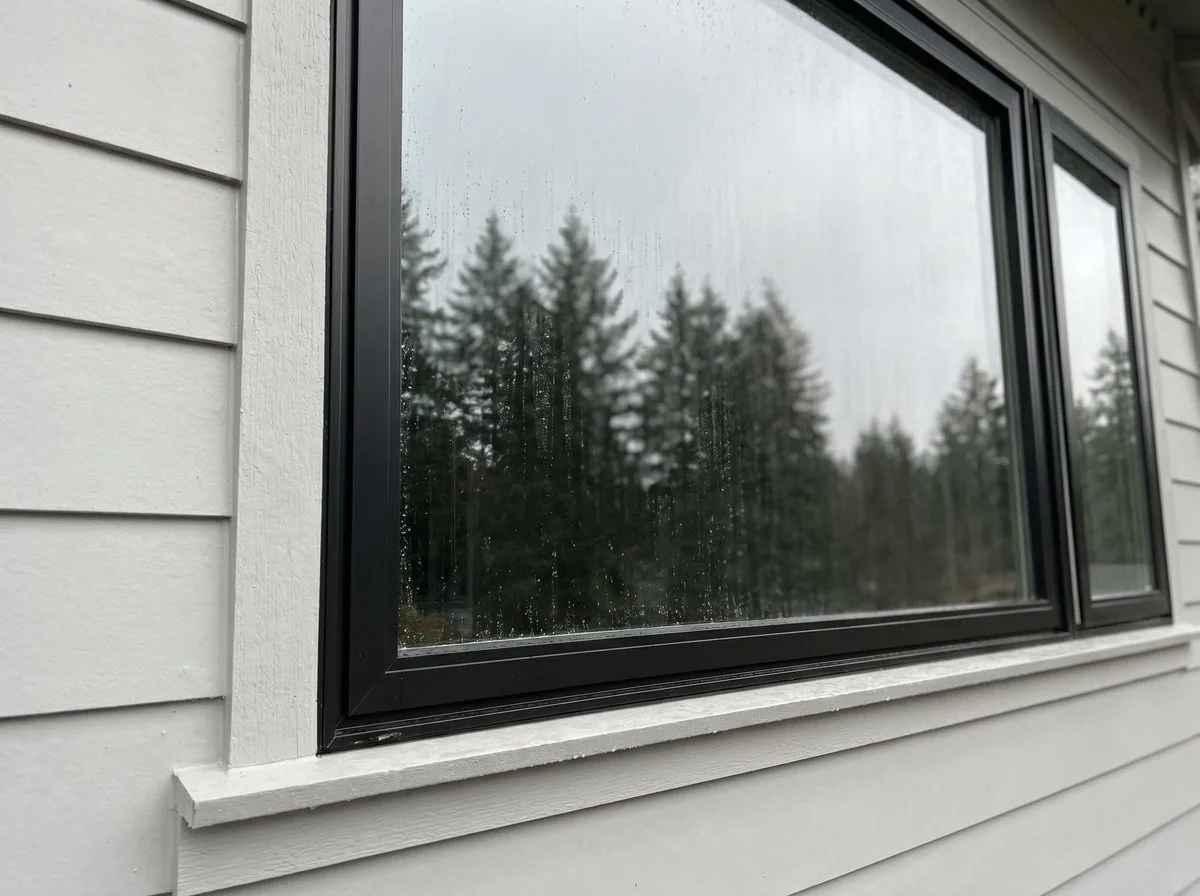 Fiberglass window — close-up