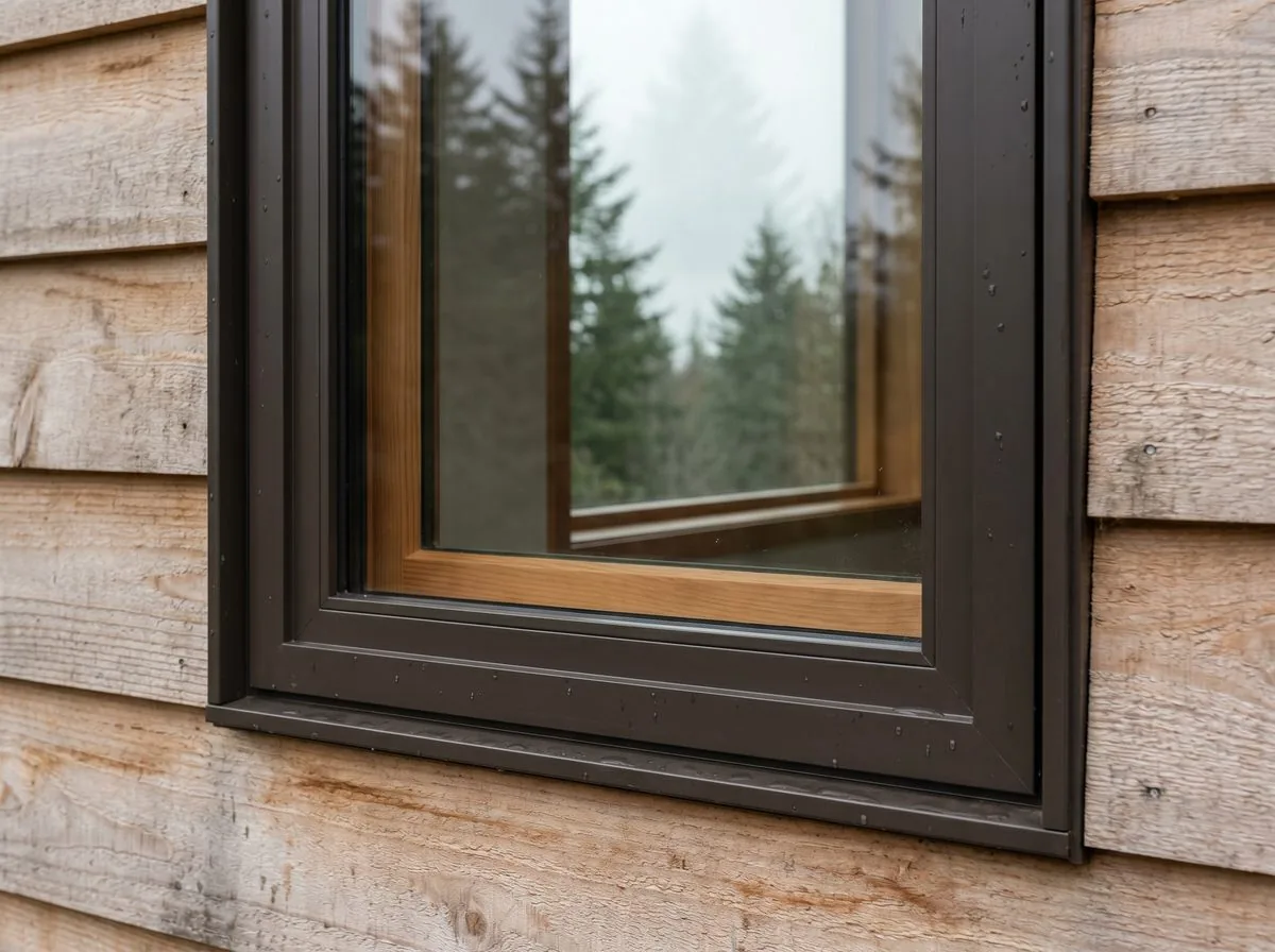Wood-clad window — close-up