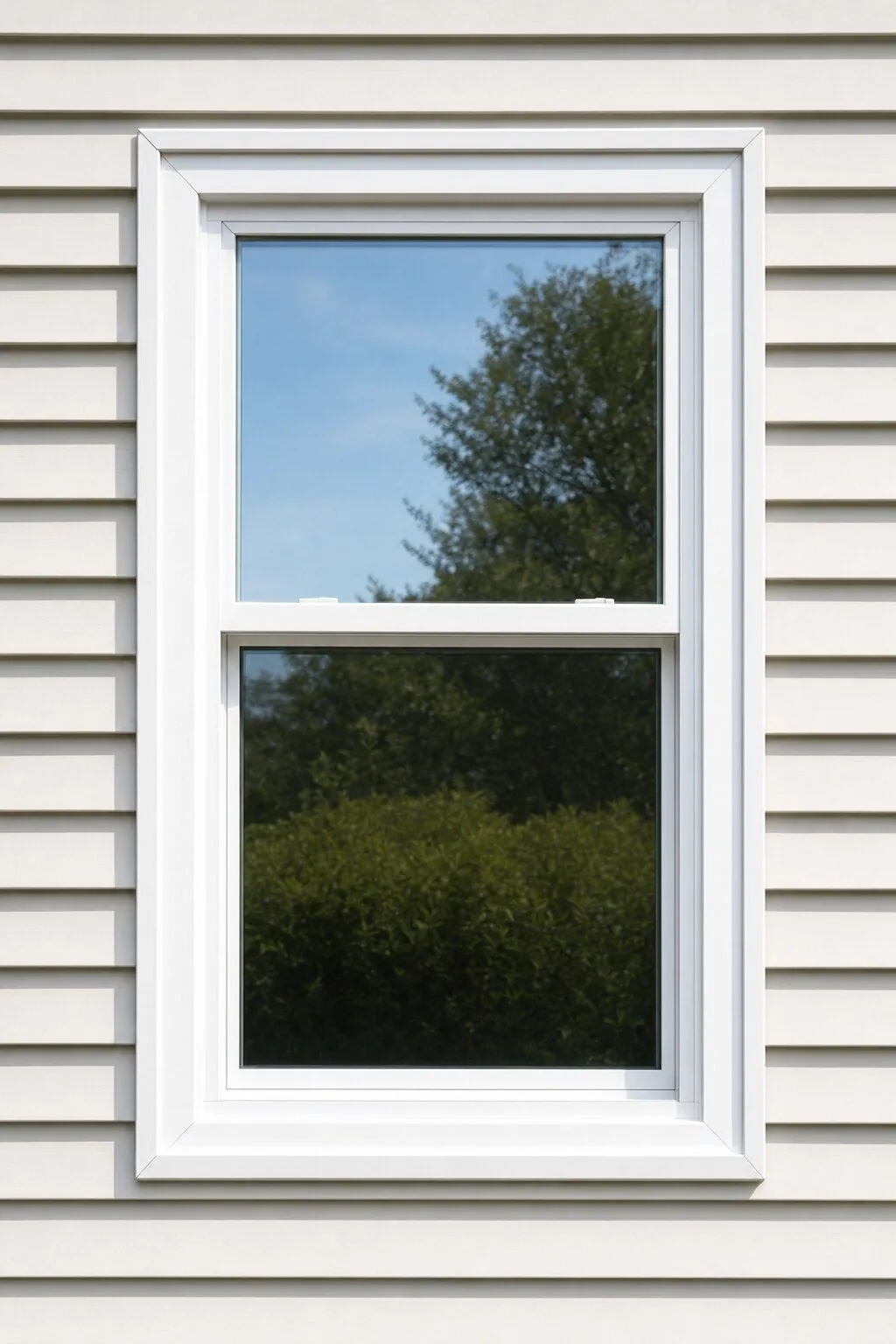 Affordable double-pane white vinyl replacement window