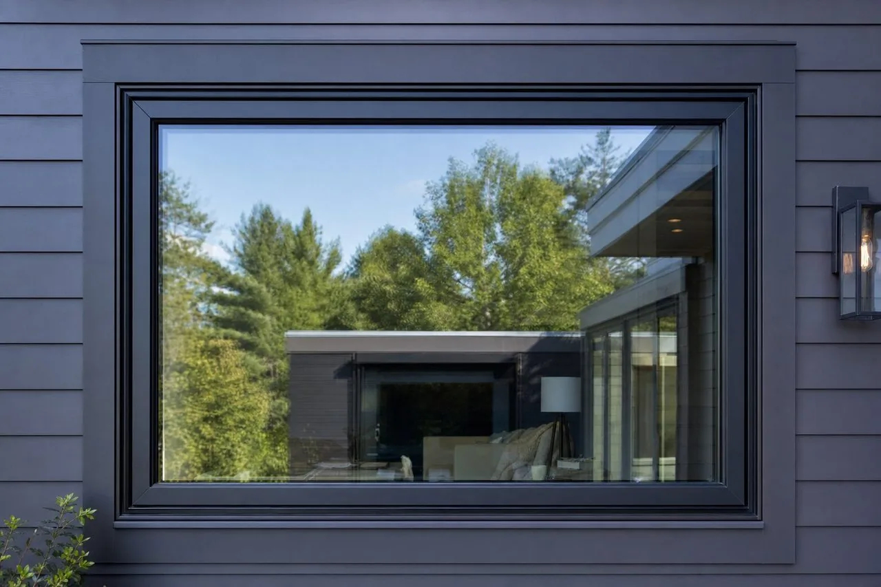 Premium custom black-frame window for high-end remodels